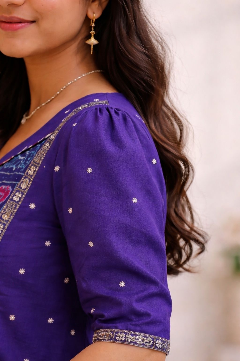 Nabakothi Neelam Royale Ikat Kurti (purple)