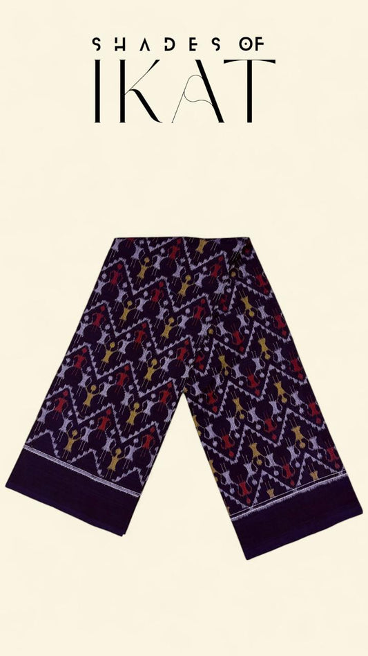 Tribal Dance Motif - Classic Sambalpuri Hand Woven Cotton IKAT