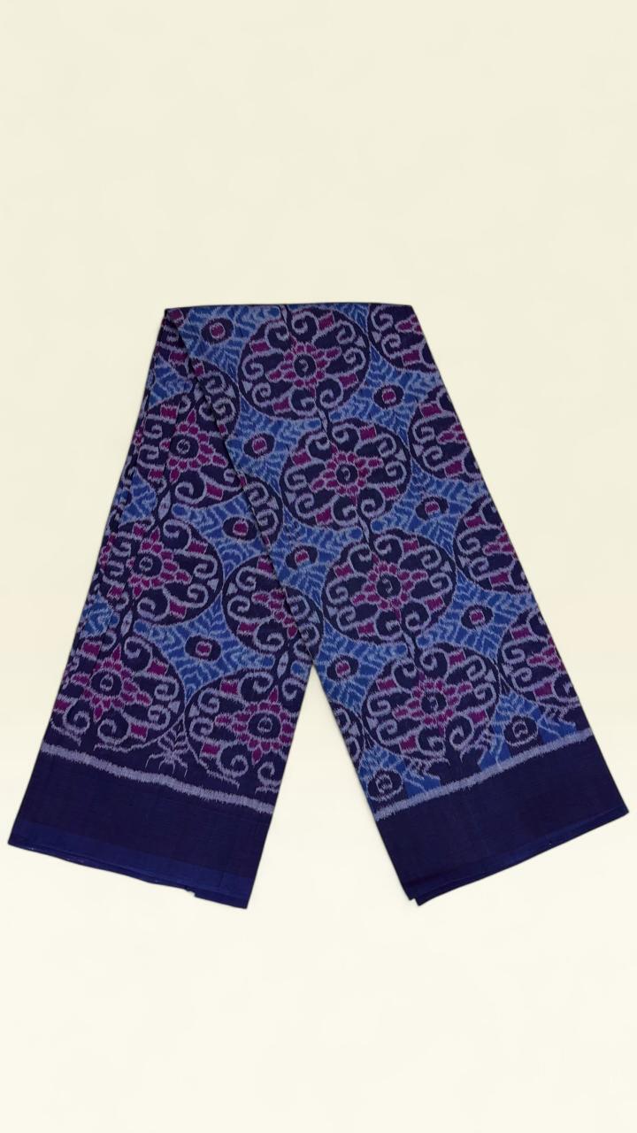 Floral Medallion Motifs - Royal Sambalpuri Hand Woven Cotton IKAT