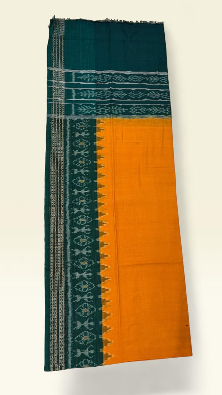 Checked Tribal Floral Motifs- Classic Sambalpuri Hand Woven Cotton IKAT
