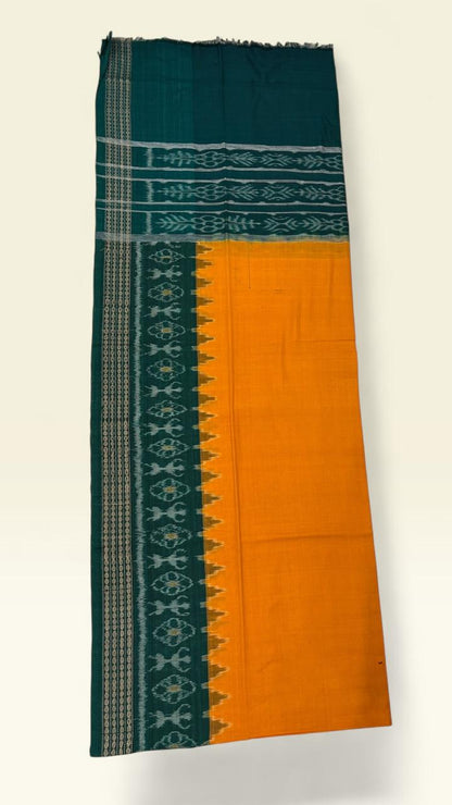 Checked Tribal Floral Motifs- Classic Sambalpuri Hand Woven Cotton IKAT